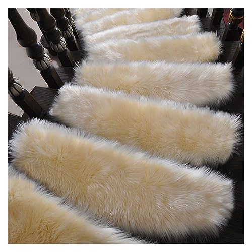 Peldaños suaves y antideslizantes para escalones de madera, de pelo largo, lavables y fáciles de instalar, perfectas para uso doméstico