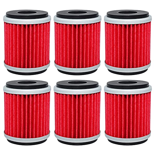 Filtr oleju dla Y-m-h YZF R125 YBR250 YFM250 XT250 tri-ci 292 WR125R/X WR250R WR250X WR250F YZ250F YZ450F WR450F YFZ450 Akcesoria motocyklowe (Color : 6pcs-red)
