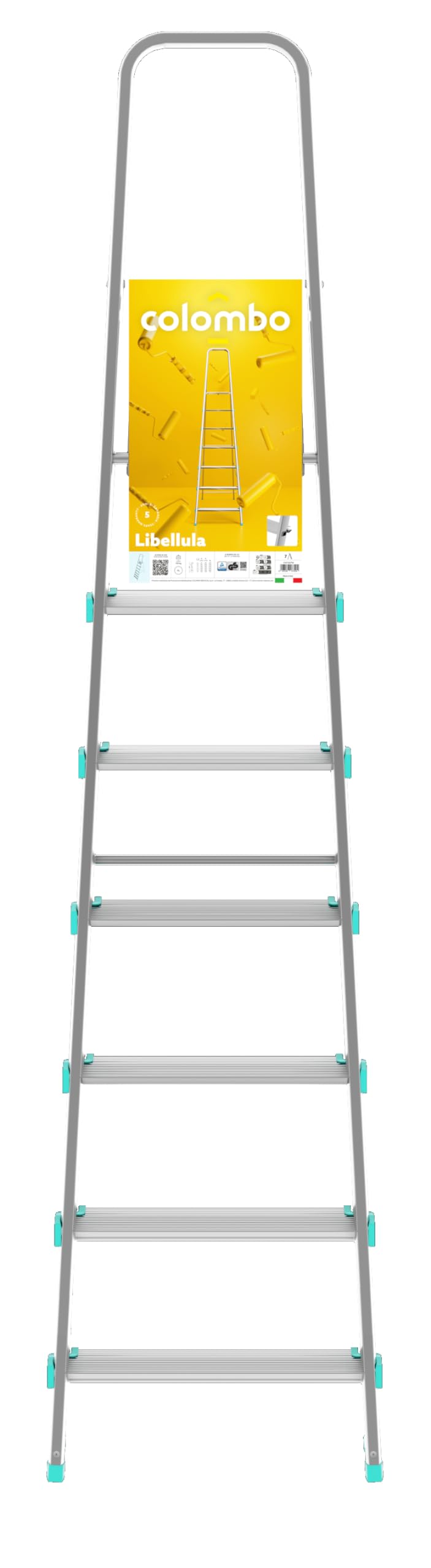 SCALA ALLUMINIO COLOMBO 7 GRADINI PORTATA 150 KG ART. S107A07W