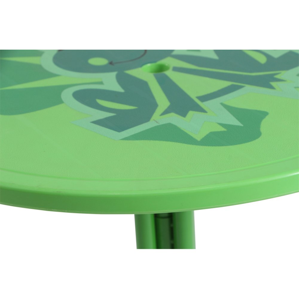 Siena Garden 672614 Froggy Set pour Enfants 2 Fauteuils Pliants + 1 Table + 1 Parasol Motif de Grenouille Acier Vert