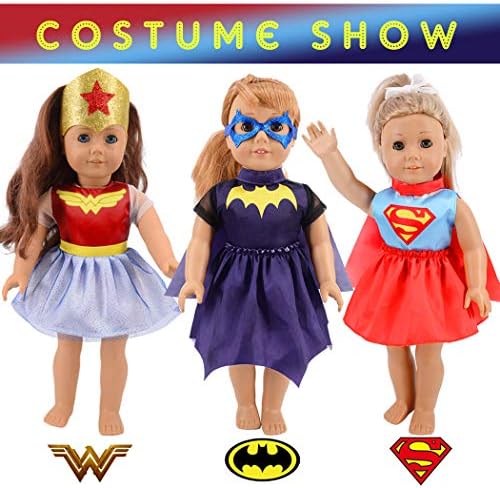 Total 11pcs/set Halloween Costume Change Show Doll Clothes Set for 18 inch American Girl Doll ,Our Generation Doll
