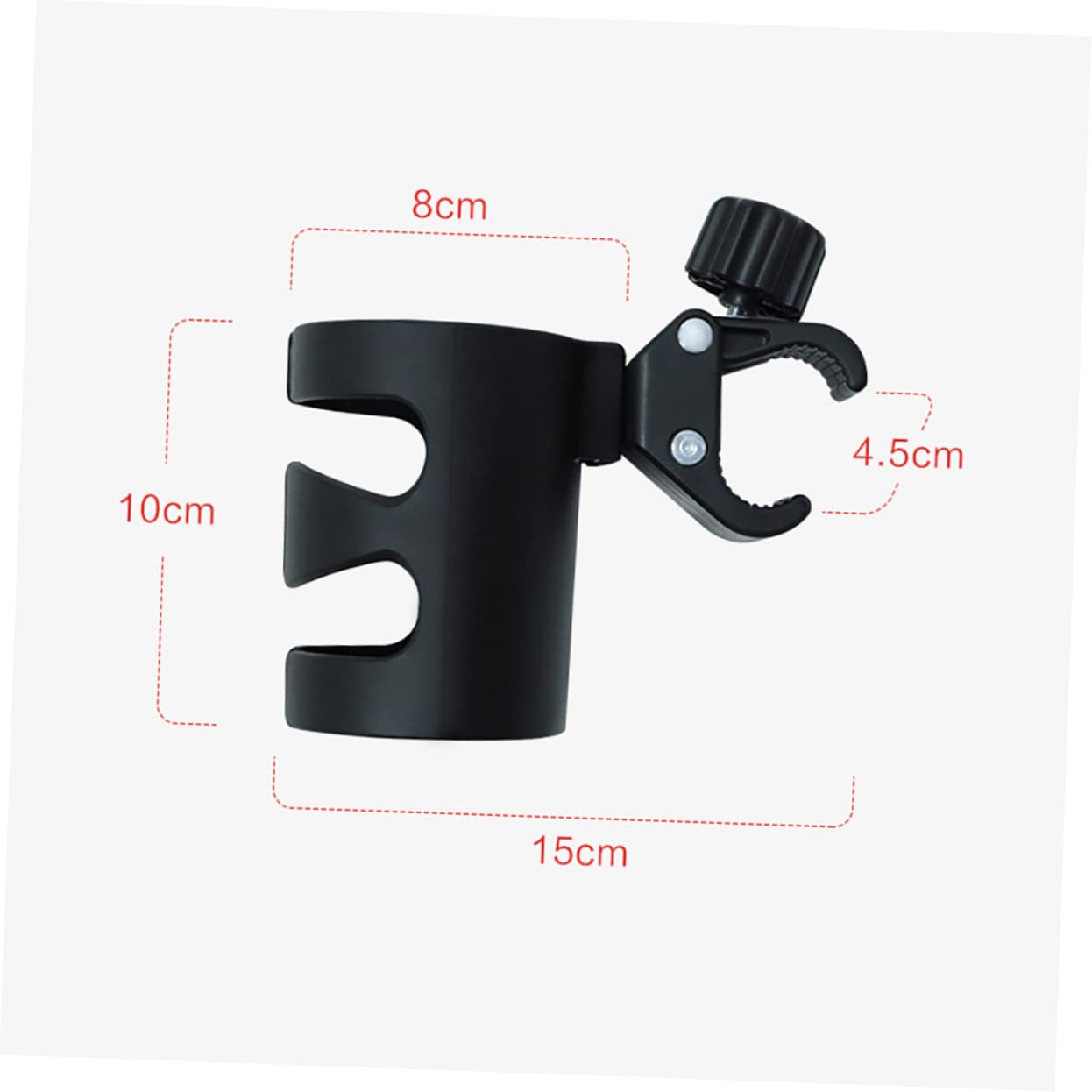 HEMOTON Trolley Bottle Holder Stroller Bottle Rack Buggy Pushchair Drinks Holder Bottle Holder Stroller Cup Pram Cup Rack Accessories Plastic Black