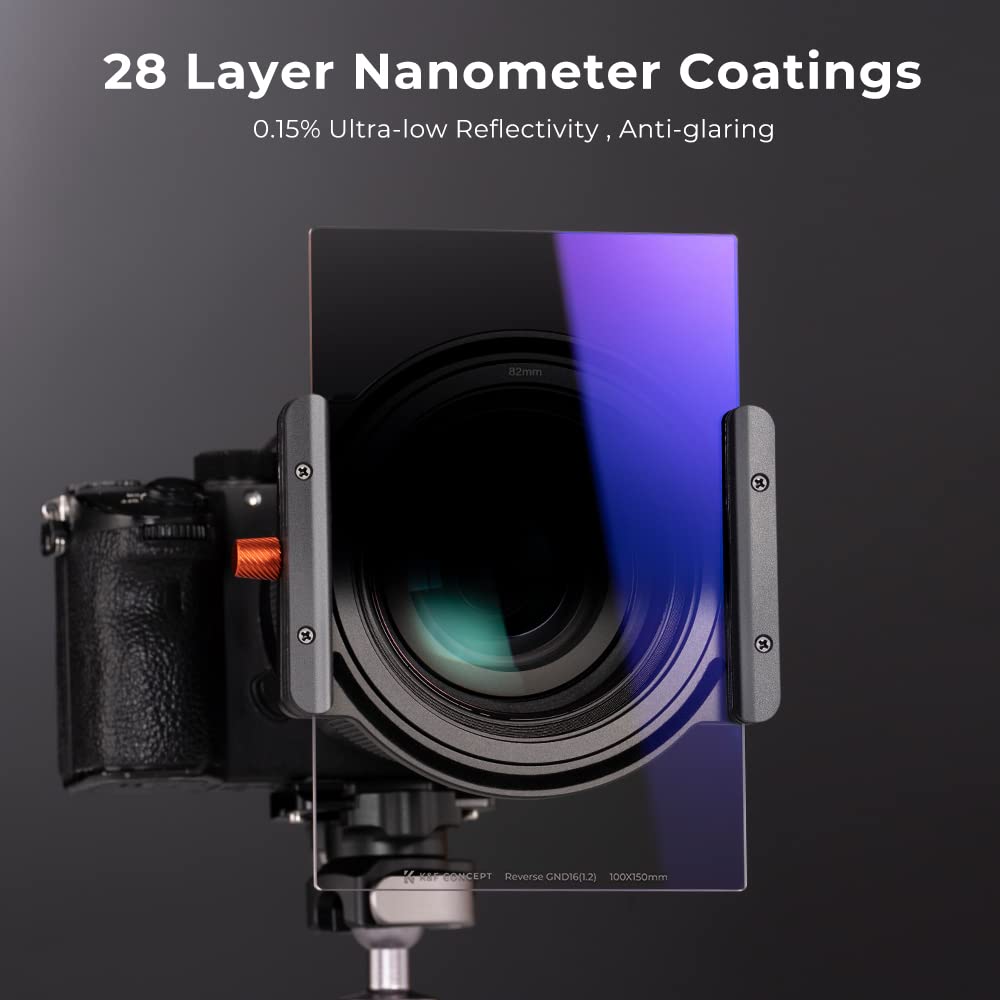K&F CONCEPT Nano-X Filtri a Lastra Reverse GND 16 (1.2) da 100x150mm in Vetro Ottico con 28 Strati Rivestimento Nano Compatibile Nano-X Porta Filtri per Lente