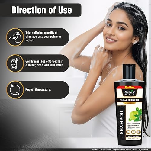 Image of Multani Naturals Amla & Bhringraj Shampoo 270 ml + Conditioner 270 ml Combo | Ayurvedic Hair Care for Stronger, Shinier Hair | Helps Reduce Breakage & Dandruff | Dermatologically Tested | For All Hair Types