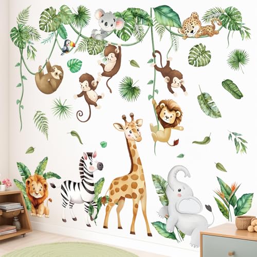 Vinilos Decorativos Animales Selva en Hojas Grandes miniatura 2