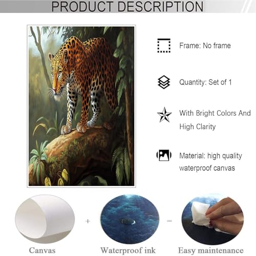 Lienzo de guepardo de la jungla de 70x100cm para salón moderno 6