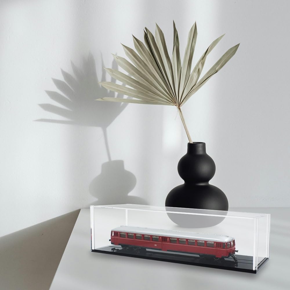 SAFE Lok-Vitrinen Typ A & B – Acryl-Vitrine für H0-Lokomotiven bis 180 mm oder 290 mm | Mit Hochglanzboden & Schiebetüren | Staubschutz & Präsentationsdisplay (Typ B)