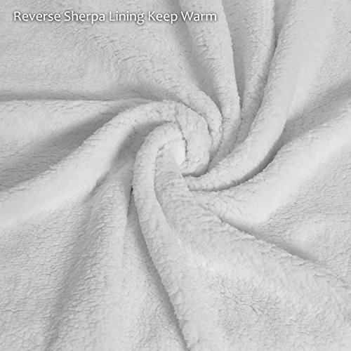 Catalonia Super Soft Sherpa Throws,Reversible Cozy Waffle Pattern Knitted Blanket And Throw For Couch Bed 50"X60" Blue #TOP2