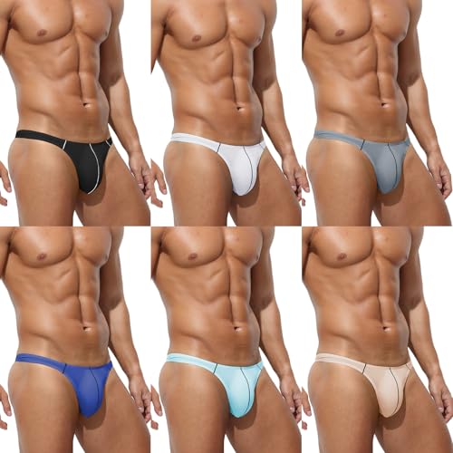 KAREN SPACE Ice Silk Sexy Men's Thong Underwear, Athletic Supporters for Men3