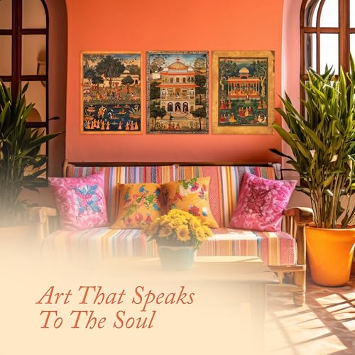 Indian Pichwai Art Posters, Cultural Heritage Wall Decor, Set of 3 Traditional Indian Posters (12 x 16) - Image 5