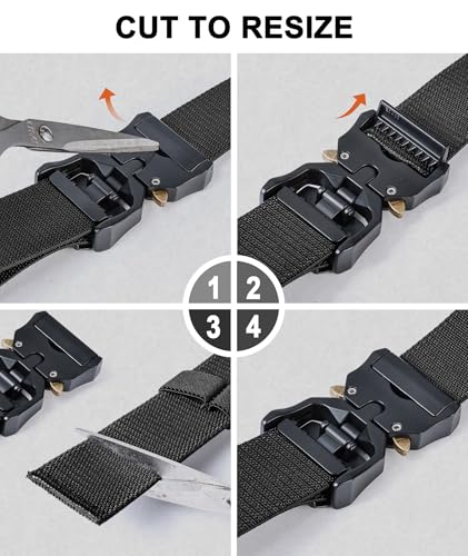 Image of BULLIANT Men Stretch Tactical Web Belt MultiPack 1.5 inch-Adjustable Fit | Smooth Sliding for Micro Fit - Tailored for Exact Size-Holeless for Golf Jeans or Casual