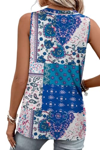 KISSMODA Womens Boho Tops for Summer Sleeveless Tanks Loose Fit Casual Blouse Daily Shirts for Leggings (S-3XL)