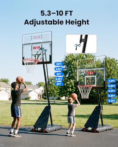 Image of IGL Portable Basketball Hoop Outdoor, 10 FT Height Adjustable