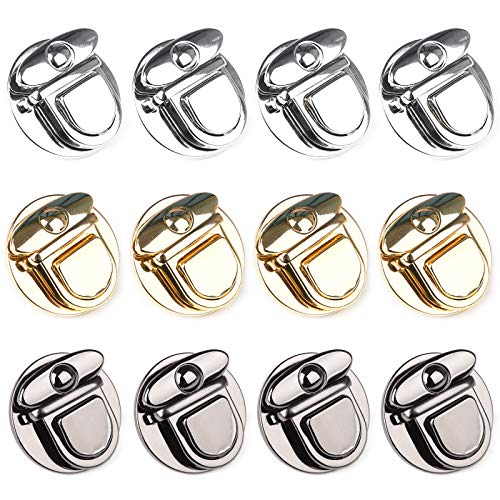 12 Stück Drehverschlüsse Für Handtaschen Taschenverschluss Twist Lock Zubehör Für Tasche Diy Metall Schnalle Drehverschluss Diy Tasche Lock Zubehör Für Taschen Metallverschluss Portemonnaie Schnalle Cover