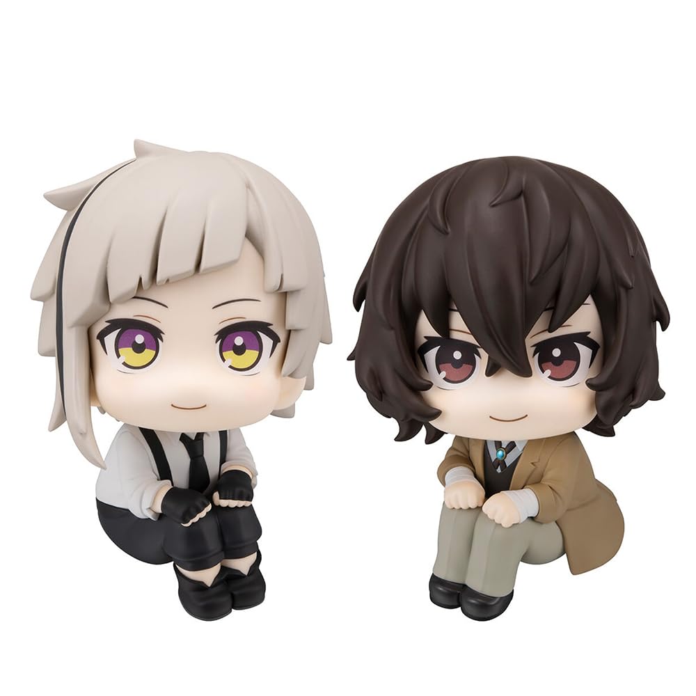 Jiumaocleu 2PCS Anime BSD Figure Dazai Osamu und Nakajima Atsushi Look Up Figure Mini Modell Statue Desktop Dekoration Collectibles 10CM — image 1