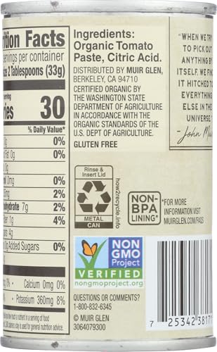 Muir Glen, Tomato Paste Organic, 6 Ounce