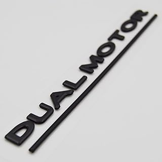 1 Set "Dual Motor" + Underscore Line Pre-adhesive Emblem Badge Compatible for Tesla Model 3 Y S X Dual Motor Trunk Boot Lid Rear