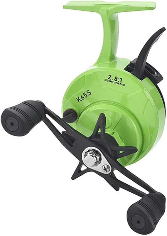 Wire Cup Ice Fishing Reel Plastic Adjustable Lightweight Raft Front Fish Reel High Speed Ratio 2.8:1 for Ice Fishing, Left/Right Hand