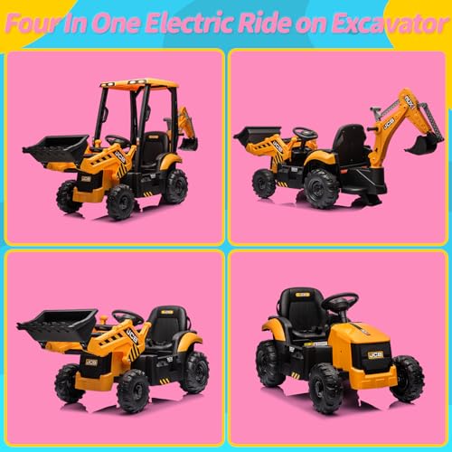 Sesslife Jcb Ride On Excavator, Kids Ride On Car With Remote Control, Electric Vehicle With Front & Back Loader For Kids Aged 3-8 Years thumb #2