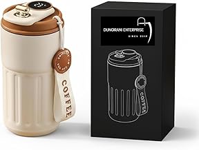 DUNGRANI 450 ML Stainless Steel Coffee Mug Cup with Insulated Vacuum Thermal, Digital Display & Leak-Proof with Lid Thermos Flasks for Travel (Style-7)