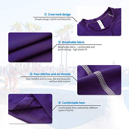 Cargfm Men's Long Sleeve Compression Shirts Gym Athletic Gym Undershirts Active Baselayer Sport Top Shirt Purple #TOP2