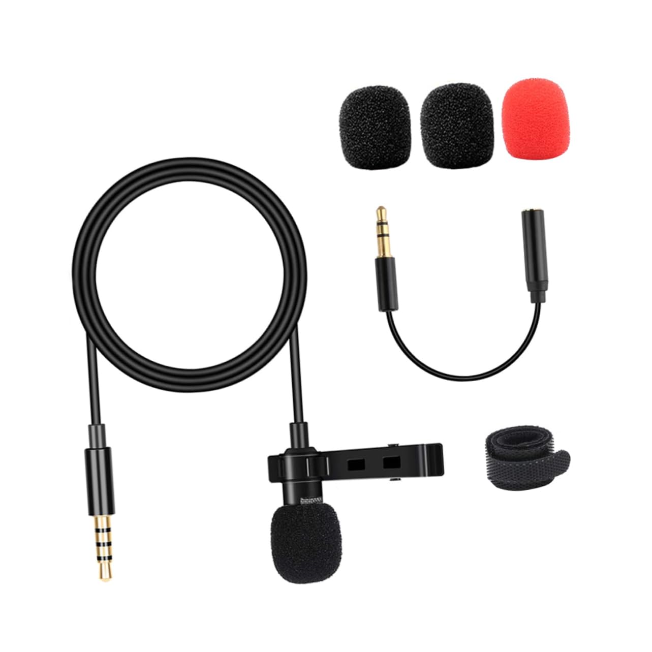 KONTONTY Clip on Omnidirectional Microphone 3.5mm Lapel Mic for Computer Phone DSLR Webcast