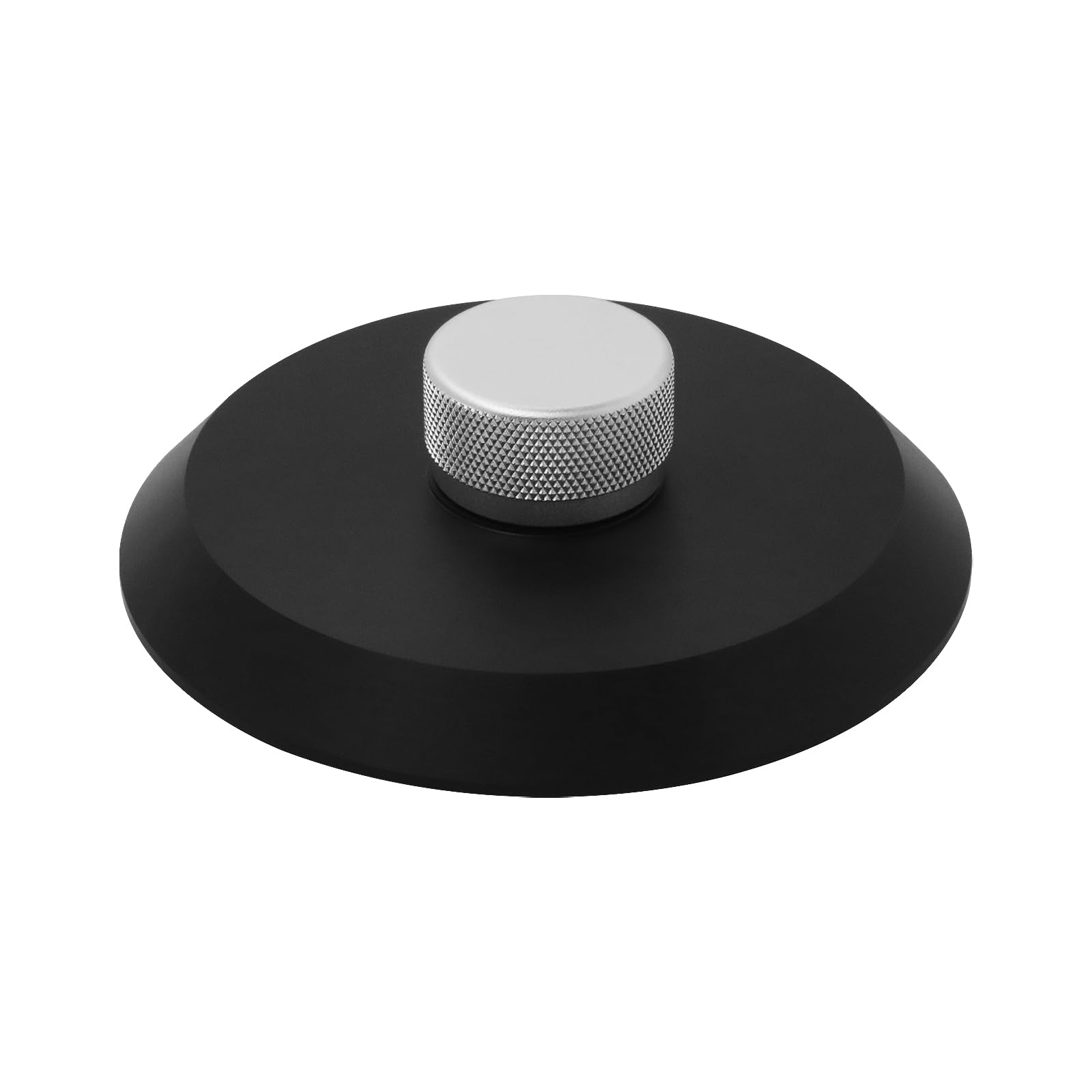 Abrazadera de Discos Black Engineering Compatible con Rega Tocadiscos con Parte Superior Plateada