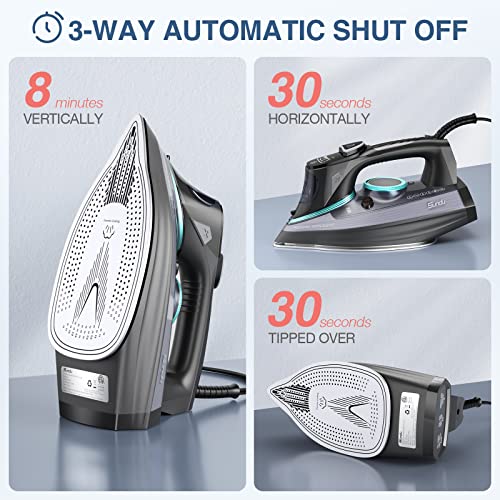 Sundu 1700-Watt Steam Iron With Digital Led Screen, Ceramic Coated Soleplate, Anti-Drip, Self-Clean, And 3-Way Auto-Off Portable Iron With 4 Preset Steam & Temp Settings For Variable Fabric, 300Ml Water Tank #TOP6