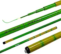 Jaú Pesca Vara Telescópica Bamboo Strong Green, Fibra de Vidro, 4kg Resistência, Ação Rápida
