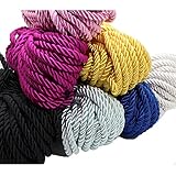 PAMIR TONG 5mm 3 Braided Cord Thread Decorative Twisted Satin Polyester Twine Choker Thread DIY Cord Jewelry Findings GD20SC150 (20 Bundles Multi-Color)