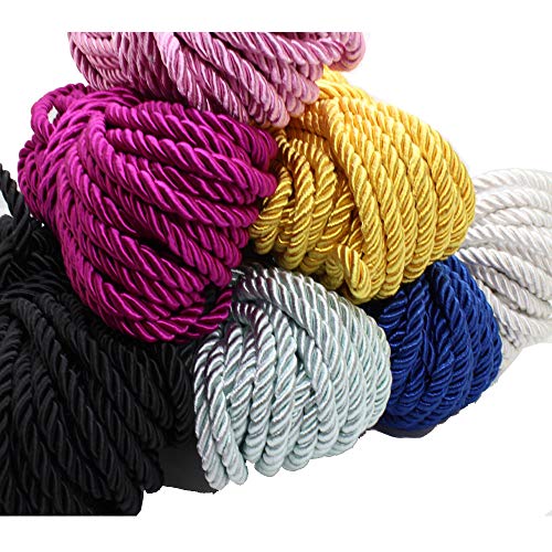 Pamir Tong 5Mm 3 Braided Cord Thread Decorative Twisted Satin Polyester Twine Cord Rope String Thread Shiny Cord Choker Thread Diy Cord Jewelry Findings Gd20Sc150 (20 Bundles Multi-Color) #TOP7