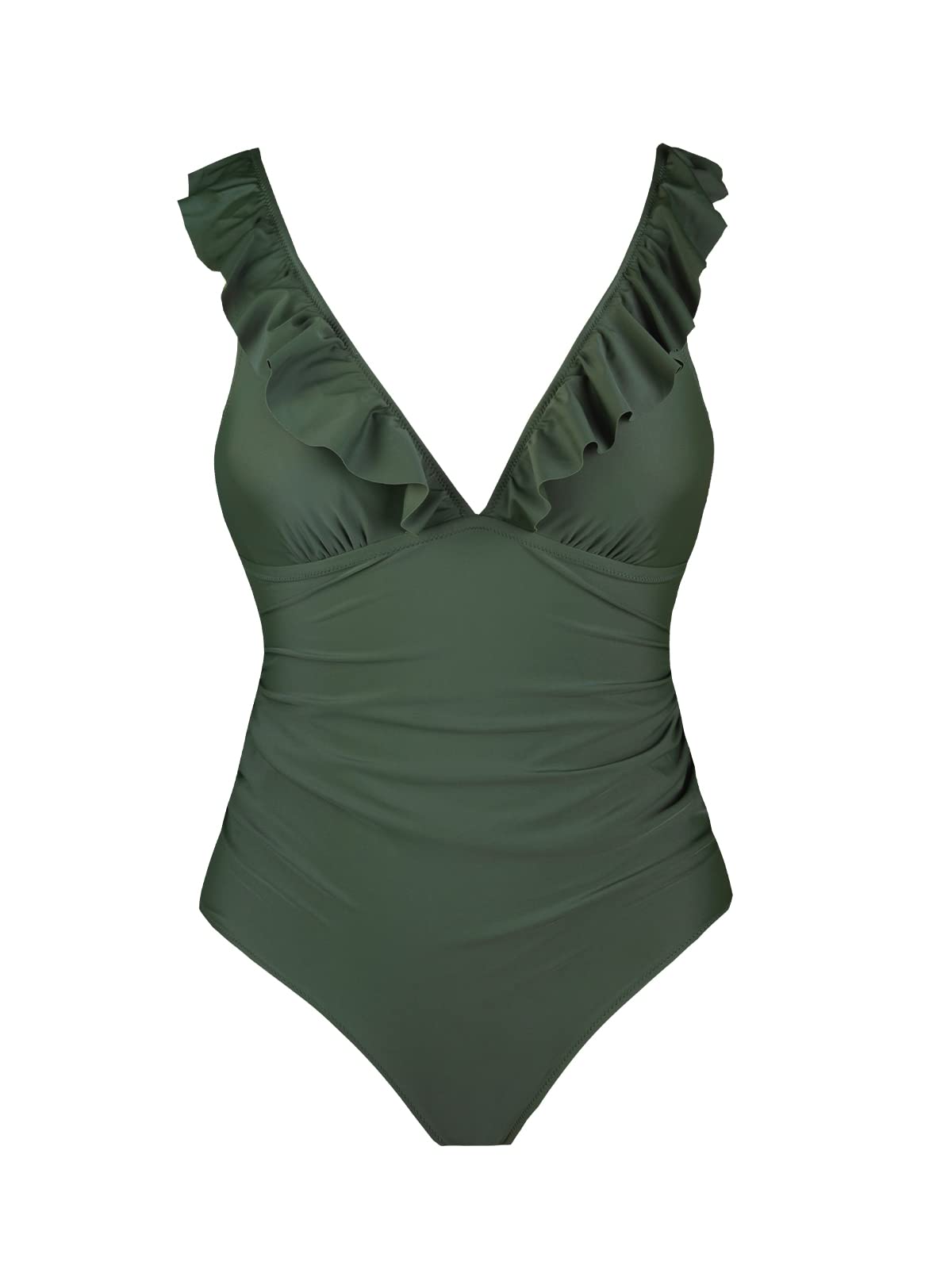 CUPSHE Costume da bagno intero premaman da donna con scollo a V profondo con volant sul retro cravatta increspata spalline regolabili costumi da bagno