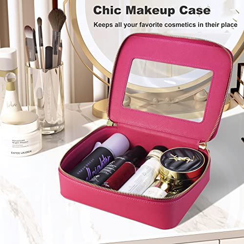 Clear Makeup Bags, Tsa Approved Toiletry Bag With Zipper, Clear Makeup Organizer Fit Carry-On Travel Essentials,Clear Cosmetic Bags For Women Men (A-Rose) #TOP1