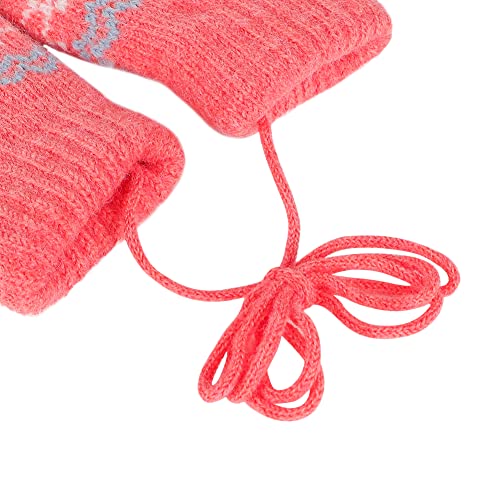 Toddler Warm Knit Mittens with String Windproof Thermal Fleece Gloves Winter Plush Mittens for Infant 0-2Year4