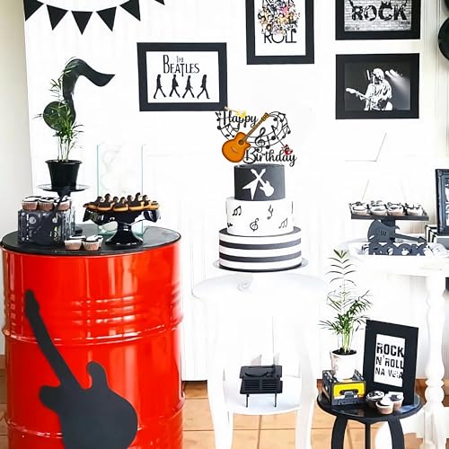 C L Cooper Life CUPCAKE TOPPER-215 Guitar Happy Birthday Cake Topper Guitar Birthday Party Decoration Musci Note Rock Guitar Theme Cake Topper Decoration thumb #8