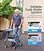 VOCIC Walkers for Seniors, Z11 Rollator Walker with Seat, Max 380 lbs, Avant Walkers with Ergo Seat & Backrest, Foldable Rollator Adjustable Height, All Terrain Walker, Lightweight