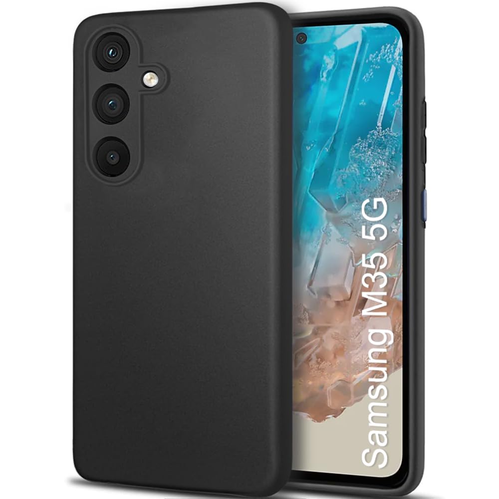 TheGiftKart Sleek Back Cover Case for Samsung Galaxy M35 5G | Slim Fit Protective Design | Ultra Matte Finish | Camera Protection Bump | Soft Silicon Back Cover for Samsung M35 5G (Silicone, Black) (B0D9D15X7T) Amazon Price History, Amazon Price Tracker