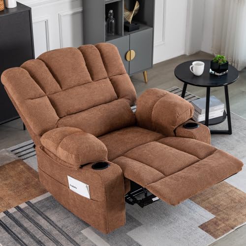 Sillón ergonómico reclinable marrón con masaje miniatura 3