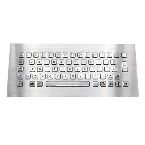 USB 65 Keys Stainless Steel Panel Mount Rugged Metal Keyboard Vandal Proof Industrial Keyboard for Kiosk CNC Machine