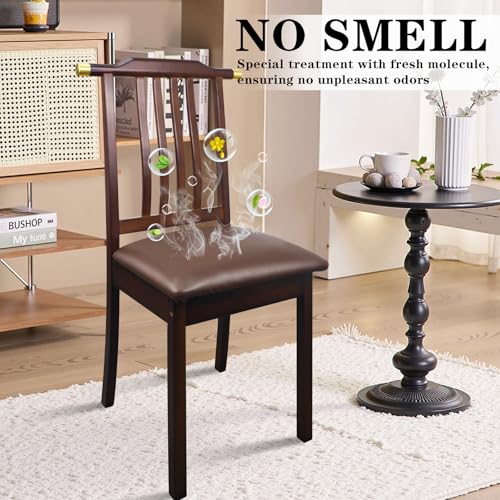 Image of Pu Leather Dining Chair Seat Covers Set of 8, Waterproof Kitchen Chair Covers Stretch Chair Cover for Kitchen /Dining Room /Hotel, Tasteless seat Covers for Chairs (Coffee - 8 PCS)