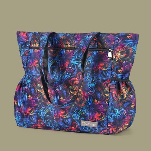 Image of CLOUDMUSIC Shoulder Tote Bag For Nurses Teachers Work Gym Travel Beach Women With Large Capacity Waterproof
