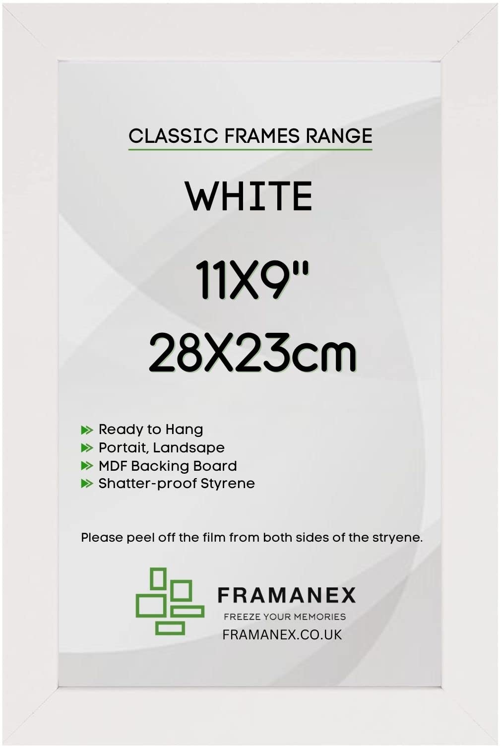 FRAMANEX Modern White Colour 11X9 Picture Photo Poster Frames | 9X11 Inch Rectangle Picture Frame | Wood Finish Photo Frame โ image 1