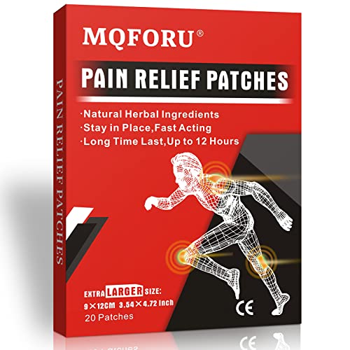 MQFORU Pain Relief Patches Larger Size Pain Relief Plaster, 20 PCS Pain Relieving Patches for Knee, Back, Shoulder, Sore Muscles, Joints Soreness Pain, Herbal Warming Plaster