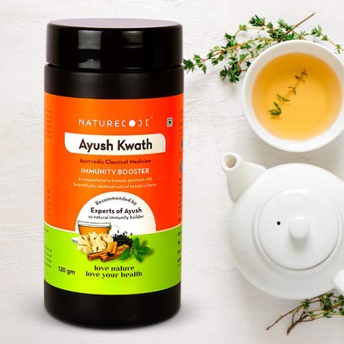 Nature Code Ayush Kwath Immunity Booster Powder | Tulsi, Dalchini, Sonth, Kali mirch (120 gm) Powder | For Adults, Kids, Men, Women Nature Code Ayush Kwath Immunity Booster Powder | Tulsi, Dalchini, Sonth, Kali mirch (120 gm) Powder | For Adults, Kids, Men, Women