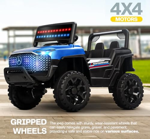 Image of Driving EV Cars for 1, 2, 3, 4, 5, 6 Years | Remote + Steering + Mobile App Control | Kids Jeeps (Entery Level Jeeps [2-6 Years] GT1, Blue)