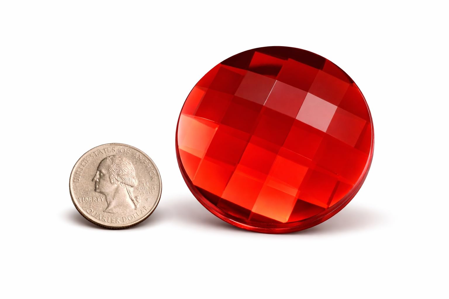 Allstarco Red Ruby H103 60Mm Extra Large Flat Back Round Acrylic Rhinestones Plastic Circle Gems For Costume Making Cosplay Jewels Pro Grade Embelishments - 2 Pieces (Red Ruby H103)