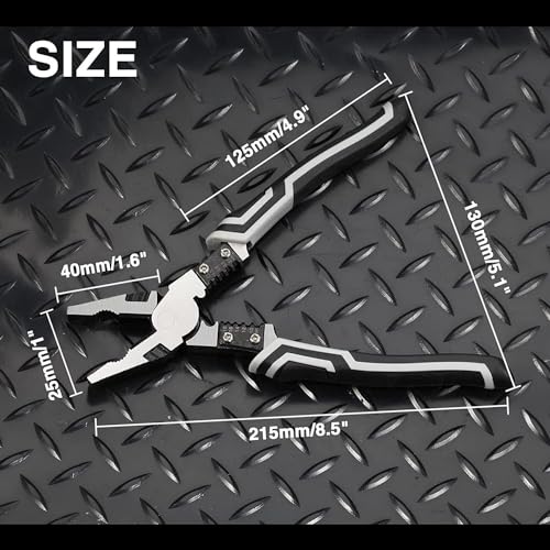 Image of SILENCIO 5 in 1 Multi-function Plier Tools For Multipurpose Lineman Plier with Gripping, Wrench, Cutter, Crimping & Wire Stripper Fuction