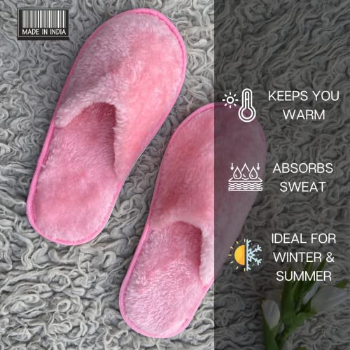 Image of Premium Fur Home Slippers For Women & Men For Winter Capet Slippers for Bedroom Indoor Carpet house slides