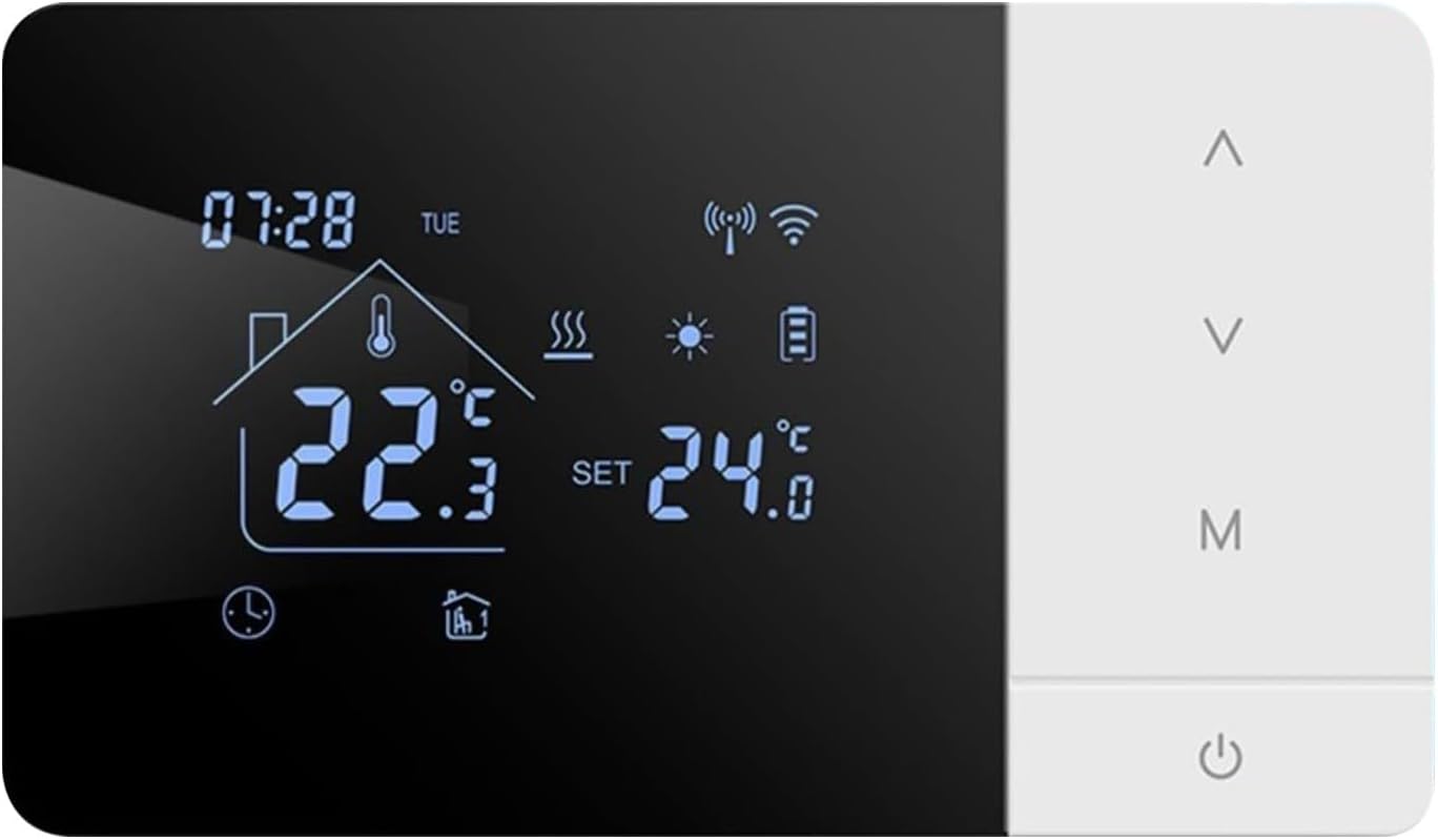 Smart WiFi Thermostat – Heat & Cool Temperature Controller With Touchscreen | APP & Voice Control Thermostatt For Home Automation | Digital Programmable Thermostat For House RV Hotel | Energy Saving C Smart WiFi Thermostat – Heat & Cool Temperature Controller With Touchscreen | APP & Voice Control Thermostatt For Home Automation | Digital Programmable Thermostat For House RV Hotel | Energy Saving C