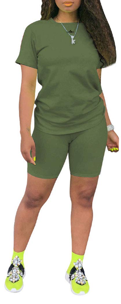 TOPONSKY Womens 2 Piece Sports Outfit Tracksuit Shirt Shorts Jogger Bodycon Sets